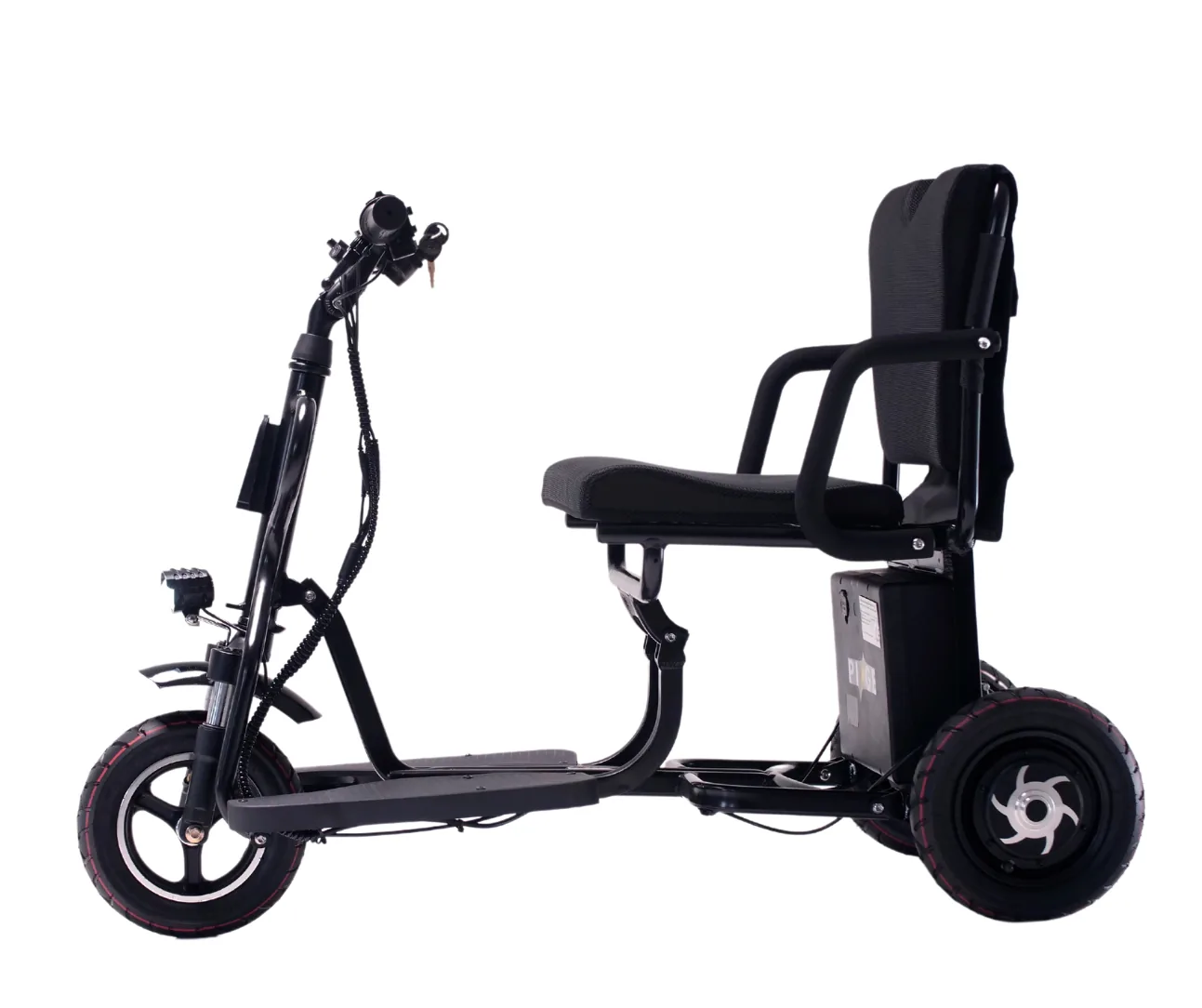 The eTricycle 2 unfolded, seen from the side